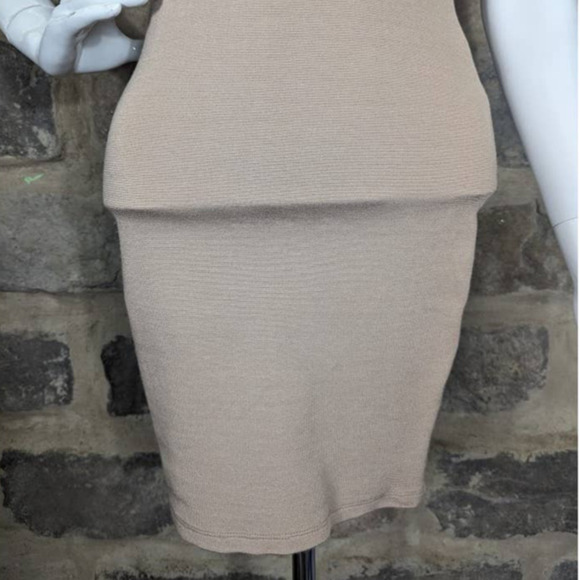LULU'S Bodycon Mini Dress‎ Tan Bateau Spaghetti Straps Size Small - Picture 3 of 13
